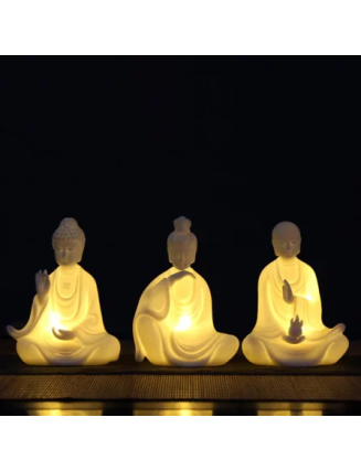 Mocoer Buddha Avalokitesvara Ksitigarbha Bodhisattva Blessing Ceramic LED Decoration