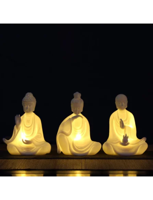 Mocoer Buddha Avalokitesvara Ksitigarbha Bodhisattva Blessing Ceramic LED Decoration