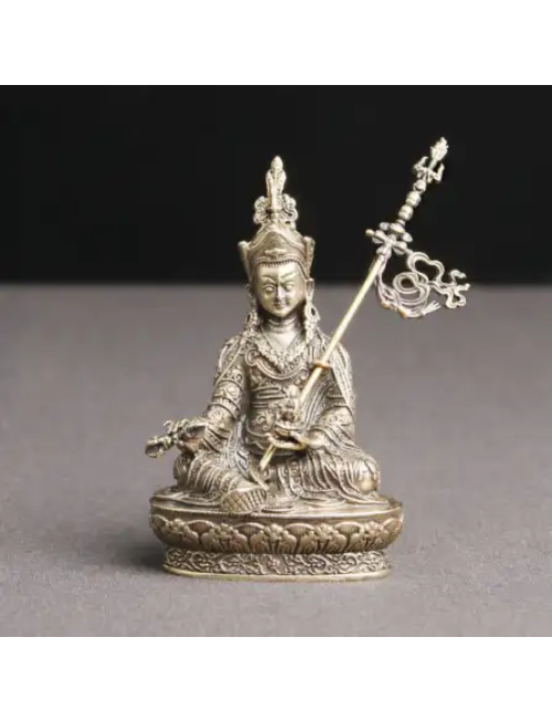 Mocoer Padmasambhava Buddha Figure Serenity Copper Statue Decoration Temple Ornament