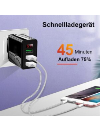 Fast multi-port charging for mobile phonesMobile phone charging socket with digital display