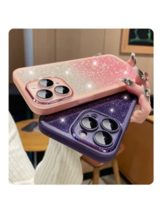 Gradient Glitter Clear Soft Case for iPhone