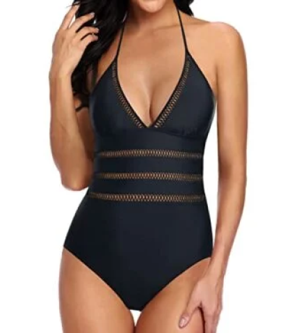 Slimming Silhouette Backless One Piece Swimsuit-Black